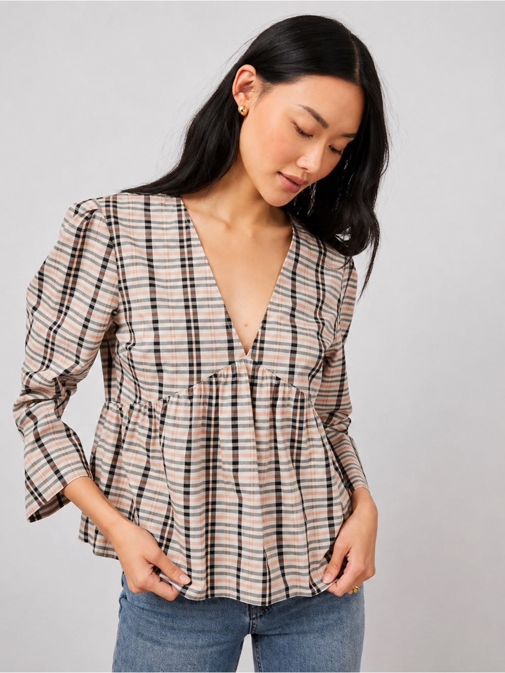 Rails Noella Stockholm Check Top/Size Large